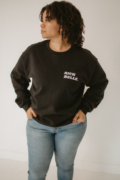 RICH BELLE Crewneck Sweatshirt (BLACK)
